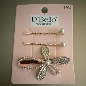 D'Bello Pearl and Rhinestone Hair Accessory Set